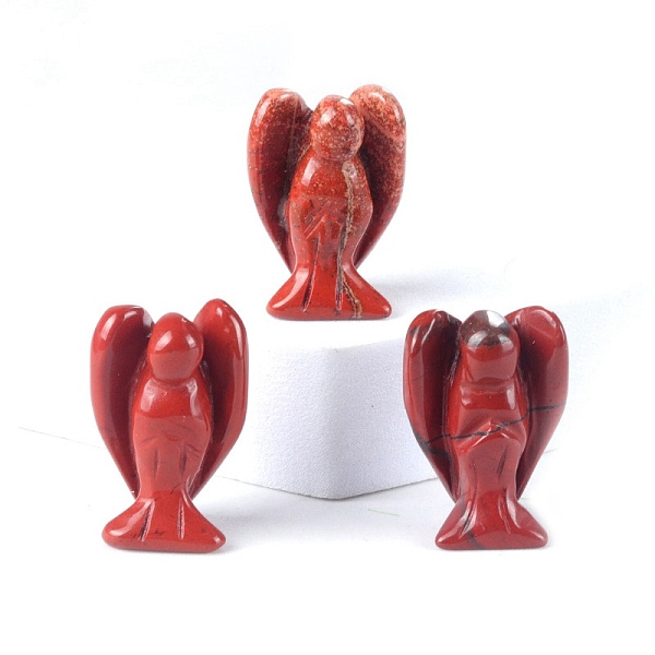 

PandaHall Natural Red Jasper Carved Healing Angel Figurines, Reiki Energy Stone Display Decorations, 24.5~28x17.5~19.5mm Red Jasper Angel &...