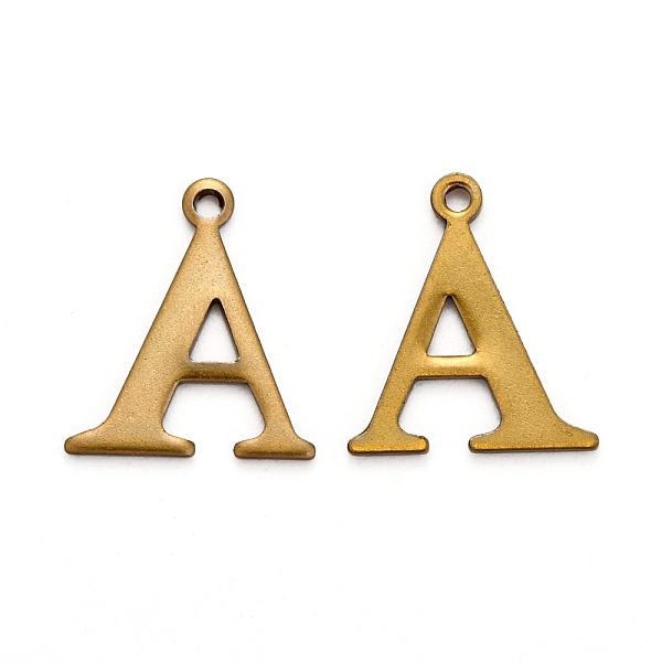 

PandaHall 304 Stainless Steel Alphabet Charms, Antique Bronze, Letter.A, 12x10.5x1mm, Hole: 1mm 304 Stainless Steel Letter A