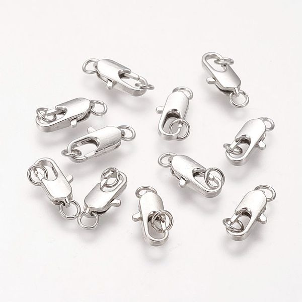

PandaHall Brass Lobster Claw Clasps, with Soldered Jump Rings, Platinum, Clasps: 10.5x5mm, Soldered Jump Rings: 4x0.7~0.8mm, Inner Diameter...