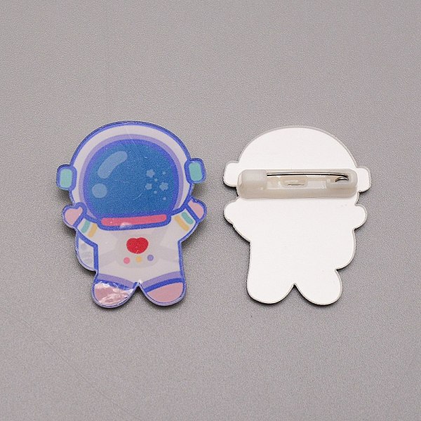 

PandaHall Astronaut Plastic Brooch for Backpack Clothes, White, Cornflower Blue, 33.5x27x7mm Plastic