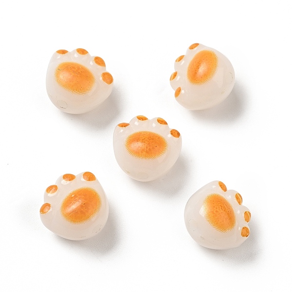 

PandaHall Opaque Acrylic Beads, Cat Paw, Orange, 11x12x9.7mm, Hole: 1.6mm Acrylic Others Orange