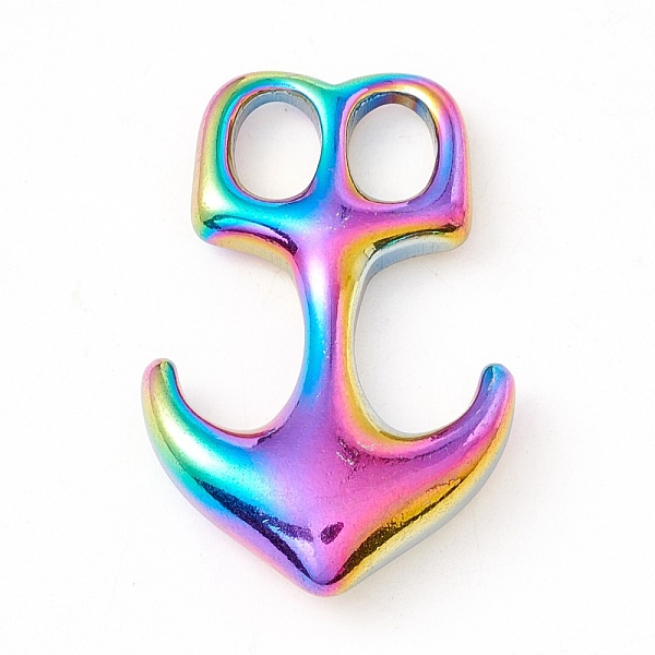 

PandaHall Ion Plating(IP) 304 Stainless Steel Pendants, Anchor, Rainbow Color, 32.5x21x4.5mm, Hole: 7x5mm 304 Stainless Steel Anchor & Helm