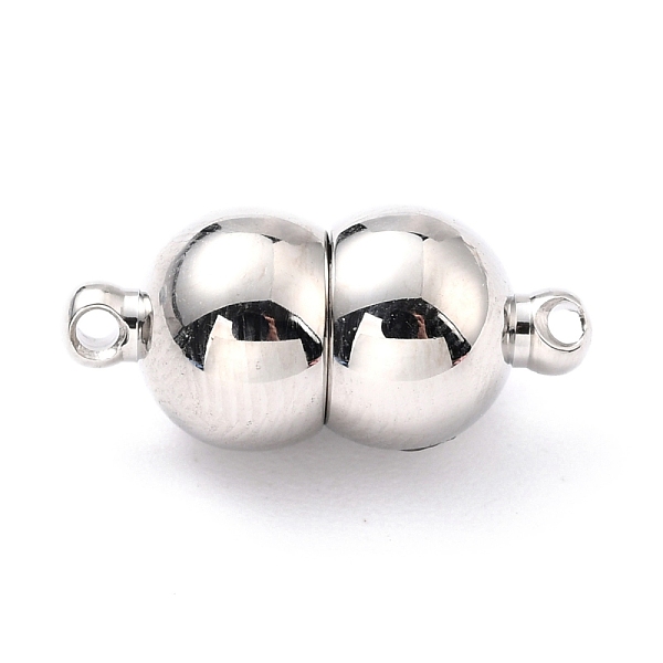 

PandaHall 304 Stainless Steel Magnetic Clasps with Loops, Stainless Steel Color, 18x8mm, Hole: 1.2mm 304 Stainless Steel Others