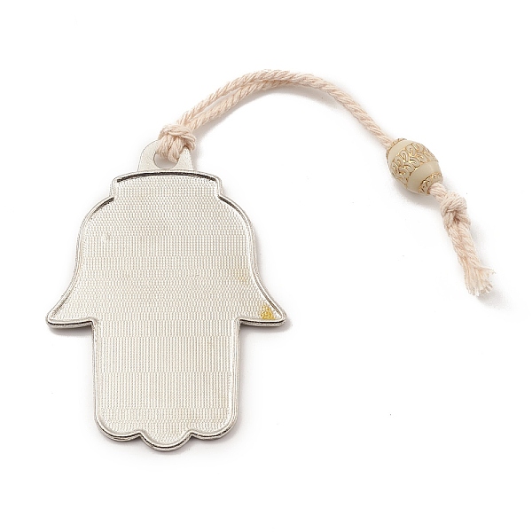 

PandaHall Hamsa Hand/Hand of Miriam with Evil Eye Alloy Resin Pendant Decorations, Jute Tassel Hanging Ornaments, Antique Silver, Yellow...