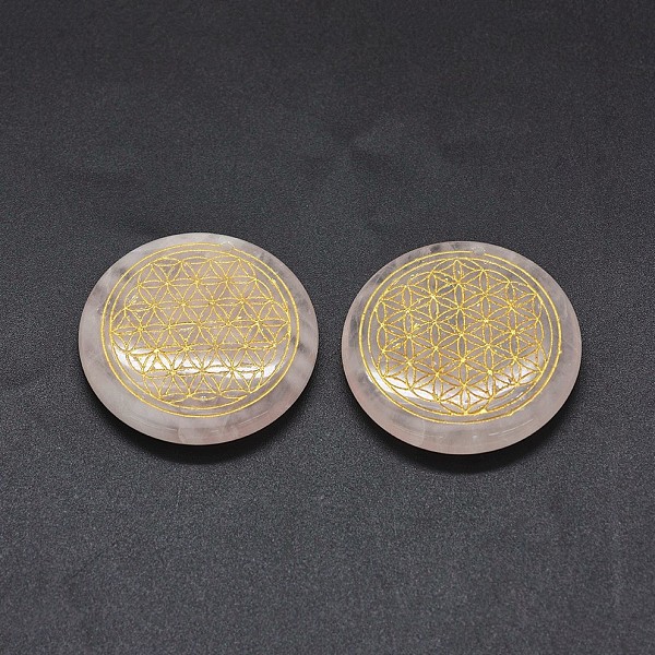 

PandaHall Natural Rose Quartz Pendants, Golden Plated Flower, Flat Round, Seed of Life/Sacred Geometry, 39x8mm, Hole: 1.2mm Rose Quartz Flat...