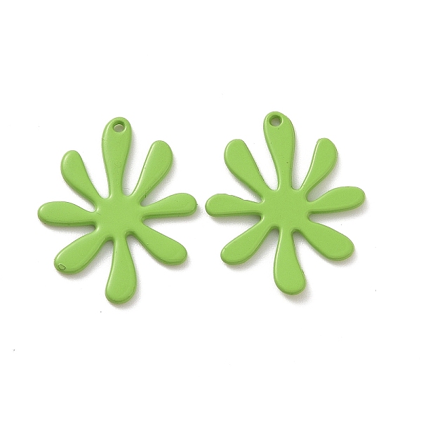 

PandaHall Spray Painted Alloy Pendants, Cadmium Free & Lead Free & Nickle Free, Flower Charm, Yellow Green, 21x16.5x1mm, Hole: 0.8mm Alloy...