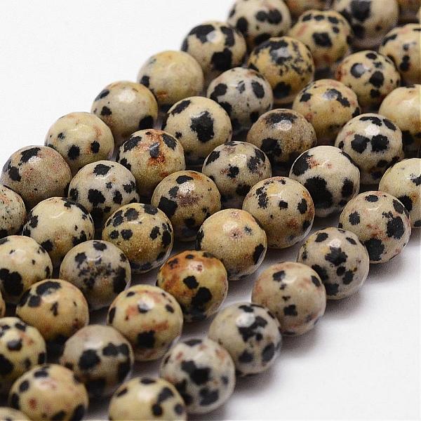 

PandaHall Natural Dalmatian Jasper Beads Strands, Faceted, Round, 8mm, Hole: 1mm, about 44pcs/strand, 14.9 inch~15.1 inch Dalmatian Jasper..., Yellow