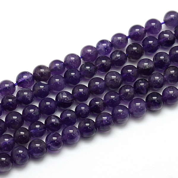

PandaHall Natural Amethyst Round Bead Strands, Grade AB, 6mm, Hole: 1mm, about 65pcs/strand, 15.74 inch Amethyst Round