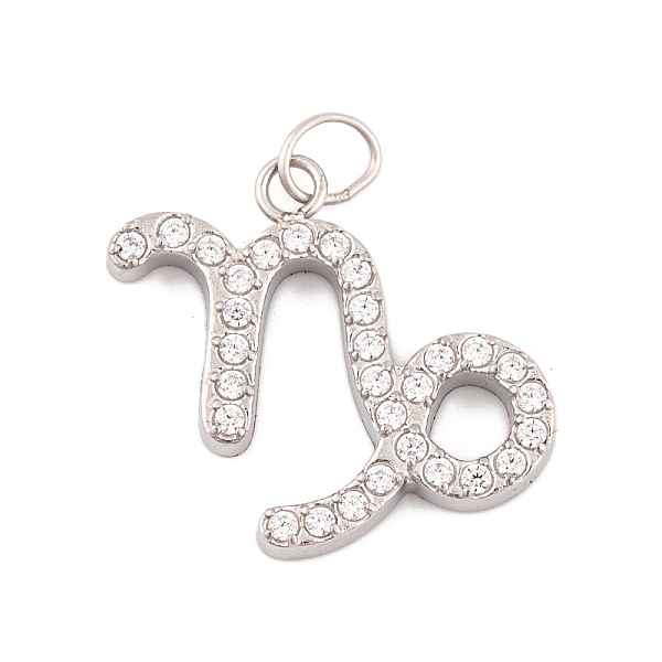 

PandaHall 316 Stainless Steel Micro Pave Cubic Zirconia Pendants, with Jump Rings, Stainless Steel Color, 12 Constellation Charm, Stainless..., Clear