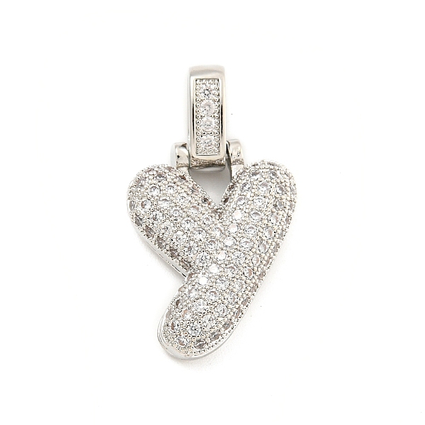 Pendenti in ottone con pavé di micro zirconi cubici trasparenti