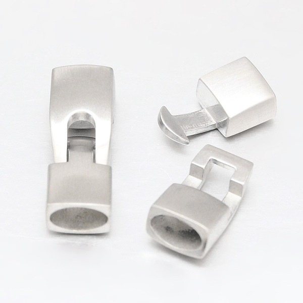 

PandaHall Matte 316 Surgical Stainless Steel Snap Lock Clasps, Stainless Steel Color, 36x12.5x9mm, Hole: 10x6mm 316 Surgical Stainless Steel