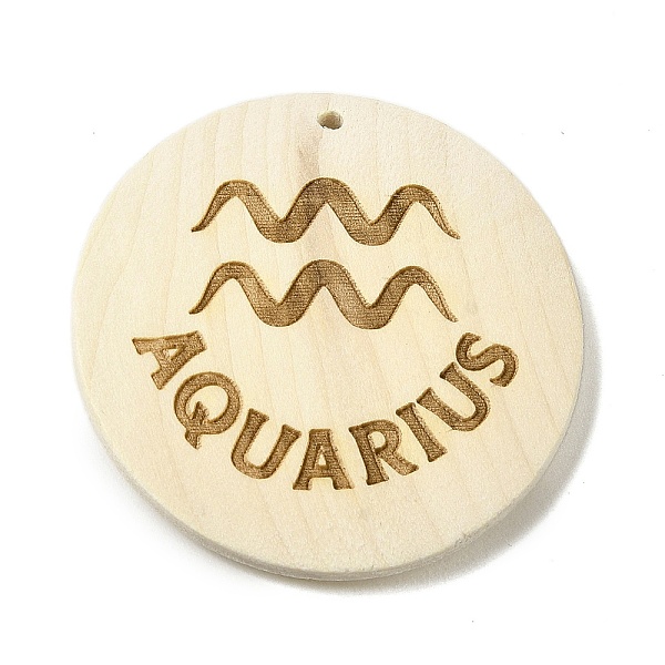 

PandaHall Wood Pendants, Flat Round, Aquarius, 40x39x6mm, Hole: 1.6mm Wood Aquarius