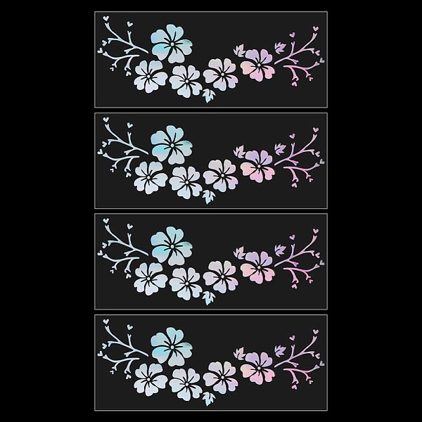 

PandaHall Laser PET Waterproof Car Stickers, Self-Adhesive Decals, for Vehicle Decoration, Flower, Colorful, 125x307x0.1mm, Sticker...