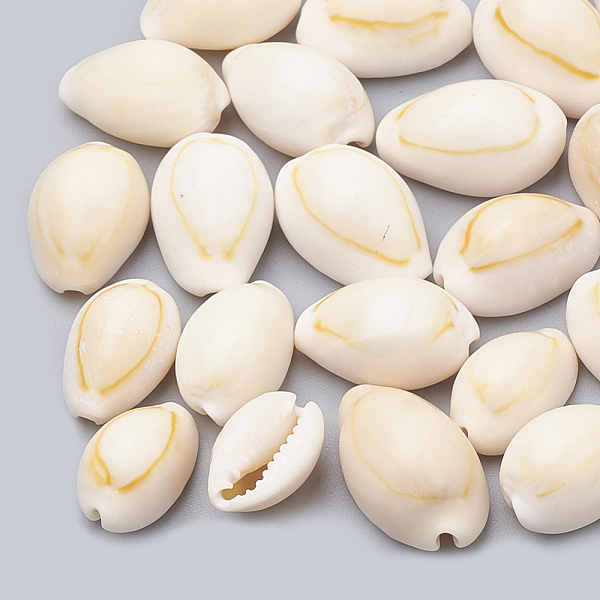 

PandaHall Cowrie Shell Beads, No Hole/Undrilled, Seashell Color, 12~17x8~11x6~9mm Cowrie Shell Shell Shape