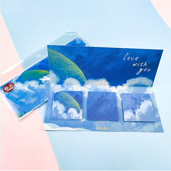

PandaHall Square with Scenery Pattern Pad Sticky Notes, Sticker Tabs, for Office School Reading, Cornflower Blue, 60x60mm, 20 sheets/style...