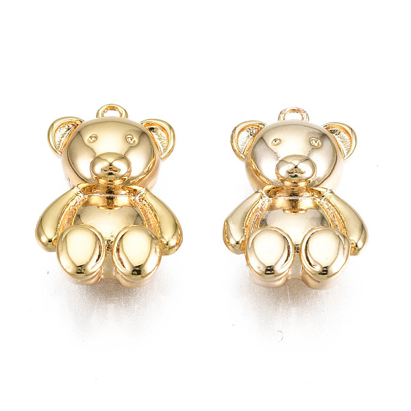 

PandaHall Brass Charms, Bear, Real 18K Gold Plated, 14x9x4.5mm, Hole: 0.9mm Brass Bear