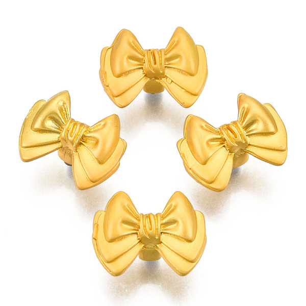 

PandaHall Alloy Shank Buttons, 1-Hole, Cadmium Free & Lead Free, Bowknot, Matte Gold Color, 12.5x15.5x8.5mm, Hole: 4mm Alloy Bowknot