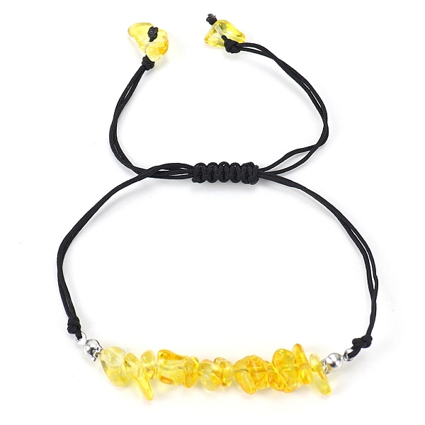 

PandaHall Natural Citrine Braided Bead Bracelets, 8-5/8 inch(22cm) Citrine