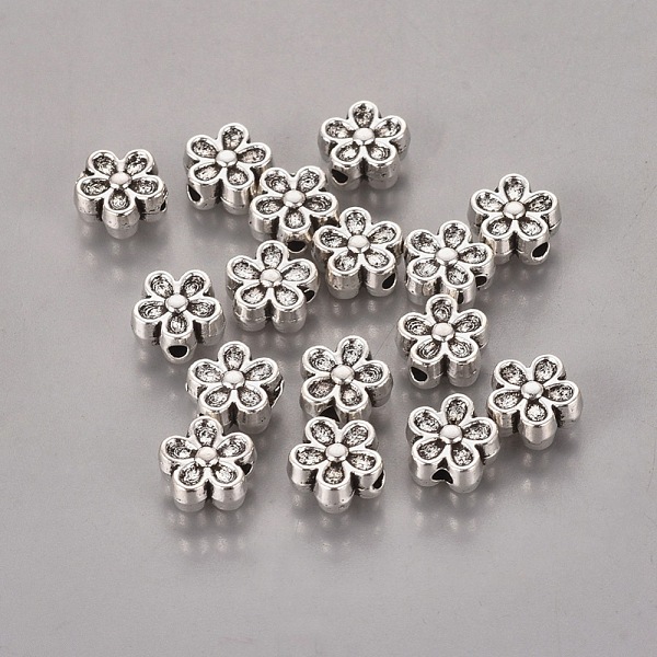 

PandaHall Tibetan Style Alloy Beads, Lead Free & Cadmium Free, Flower, Great for Mother's Day Gifts making, Antique Silver, about 7mm in...
