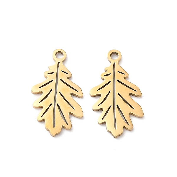 

PandaHall 201 Stainless Steel Pendants, Laser Cut, Leafy Branch Charms, Golden, 18x10x1mm, Hole: 1.5mm 201 Stainless Steel Leaf