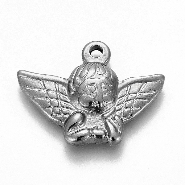

PandaHall 304 Stainless Steel Pendants, Angel, Platinum, 17x23x3.5mm, Hole: 1.8mm 304 Stainless Steel Angel & Fairy
