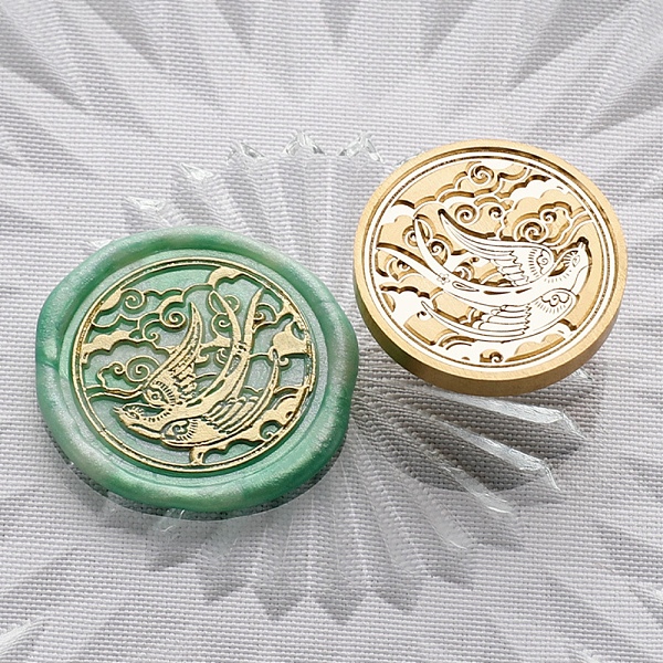 

PandaHall Golden Plated Brass Wax Sealing Stamp Head, for Post Decoration DIY Card Making, Bird, 30x14.5mm, Hole: 7mm Brass Bird
