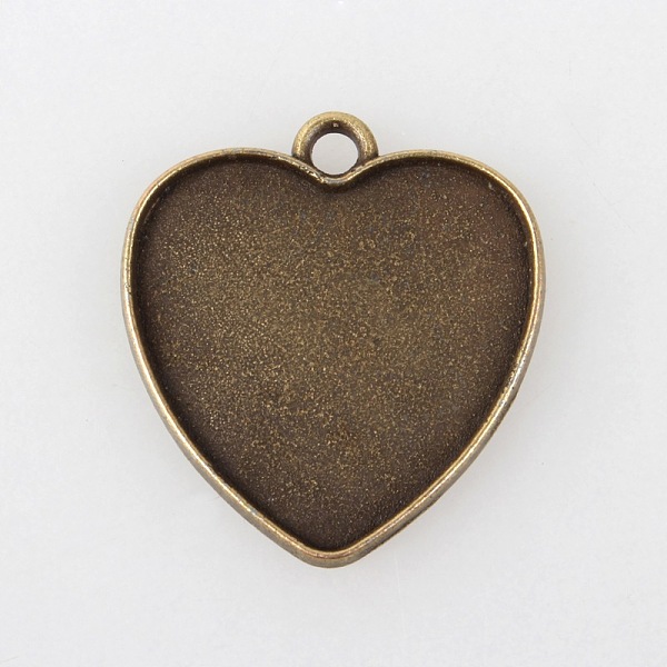 

PandaHall Vintage Tibetan Style Alloy Heart Pendant Cabochon Settings, Plain Edge Bezel Cups, Cadmium Free & Nickel Free & Lead Free...