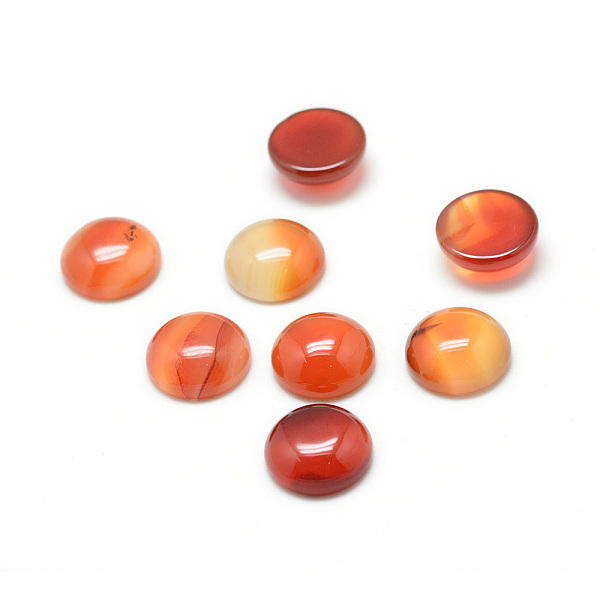 

PandaHall Dyed Natural Carnelian Gemstone Cabochons, Half Round, 16x6mm Carnelian Half Round