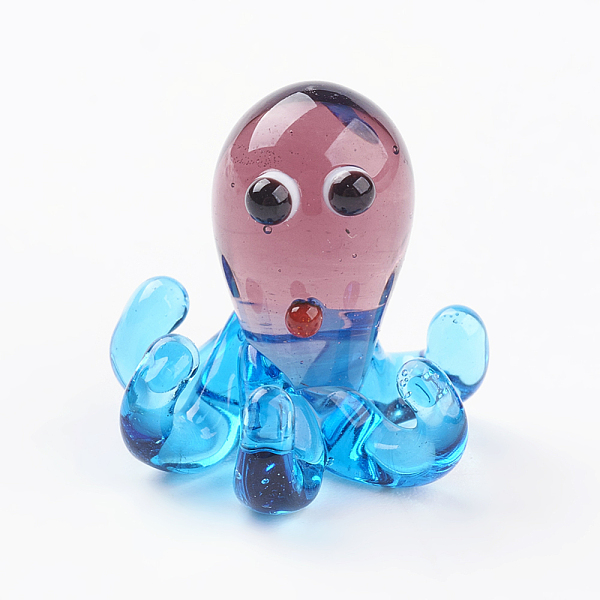 

PandaHall Home Decorations, Handmade Lampwork Display Decorations, Octopus, Colorful, 17x15x15x15mm Lampwork Other Animal