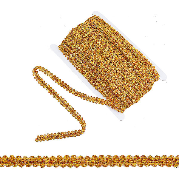 

PandaHall PH 27.3 Yard Metallic Braid Lace Trim Golden Gimp Braid Trim 14mm Centipede Lace Ribbon Curtain Fabric Trim Upholstery Trim for..., Gold