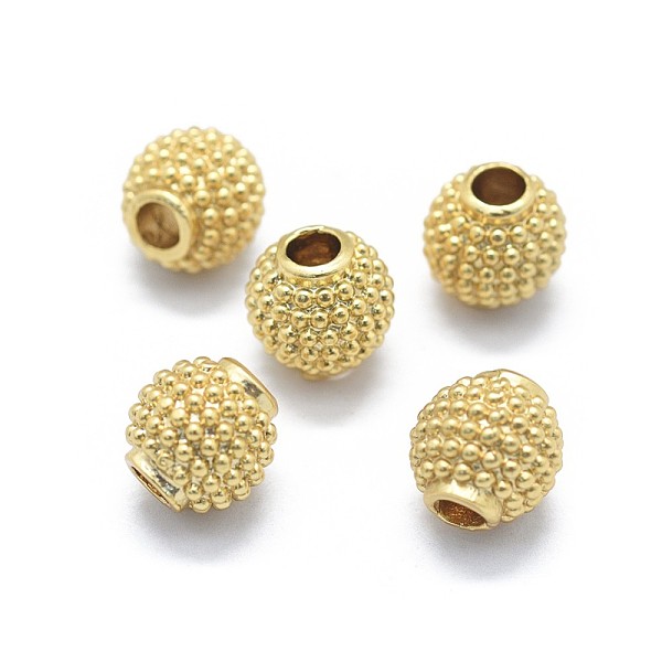 

PandaHall Brass Beads, Long-Lasting Plated, Rondelle, Golden, 8mm, Hole: 2.5mm Brass Round