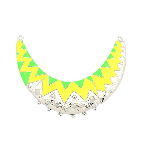 

PandaHall Platinum Tone Alloy Enamel Moon Chandelier Components Links, Yellow, 112x10~33x2mm, Hole: 1mm and 3mm Alloy+Enamel Moon Yellow