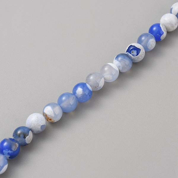 

PandaHall Natural Agate Beads Strands, Two Tone, Dyed, Round, Blue, 8~8.5mm, Hole: 1mm, about 47pcs/strand, 14.84 inch(37.7cm) Natural Agate...