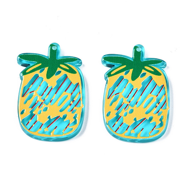 

PandaHall Translucent Acrylic Pendants, 3D Printed, Pineapple, Cyan, 34.5x24x3mm, Hole: 1.4mm Acrylic Fruit Cyan