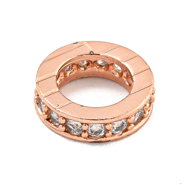 

PandaHall Brass Micro Pave Clear Cubic Zirconia European Beads, Large Hole Beads, Long-Lasting Plated, Lead Free & Cadmium Free, Flat Round...