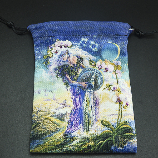 

PandaHall Double-Sided Printed Velvet Tarot Cards Storage Drawstring Bags, Tarot Desk Storage Holder with Tarot Theme Pattern, Colorful...