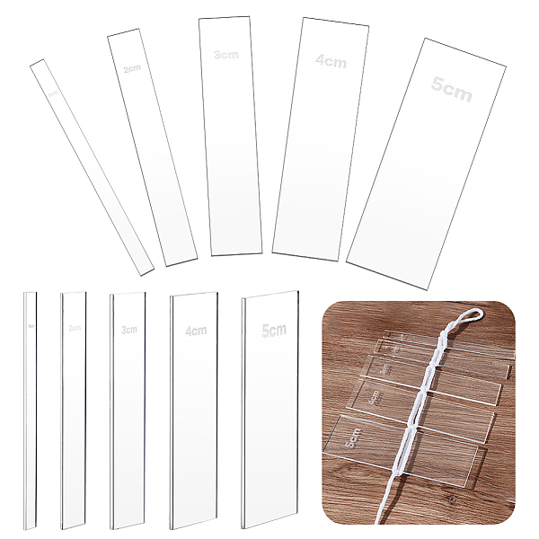 

PandaHall AHANDMAKER 10 Pcs Macrame Separator Tool Macrame Spacer Guide 4 Size Macrame Guide Tool Ruler for Macrame Tools and Equipment in..., Clear