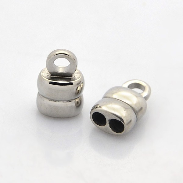 

PandaHall 304 Stainless Steel Cord Ends, End Caps, Stainless Steel Color, 14x8x6mm, Hole: 3mm 304 Stainless Steel