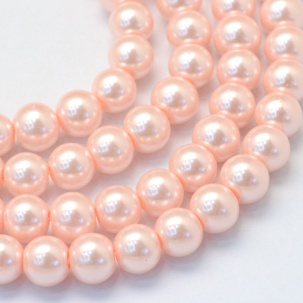 

PandaHall Baking Painted Glass Pearl Bead Strands, Pearlized, Round, PeachPuff, 3~4mm, Hole: 0.5mm, about 195pcs/strand, 23.6 inch Glass..., Brown