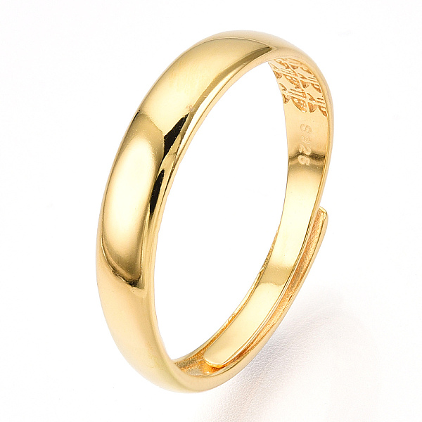 

PandaHall 925 Sterling Silver Adjustable Smooth Ring Settings, with S925 Stamp, Real 18K Gold Plated, US Size 9 1/4(19.1mm) Sterling Silver...