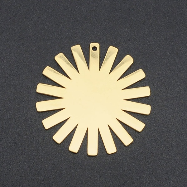 

PandaHall 201 Stainless Steel Pendants, Laser Cut, Flat Round, Golden, 33x33x1mm, Hole: 1.6mm 201 Stainless Steel Flat Round