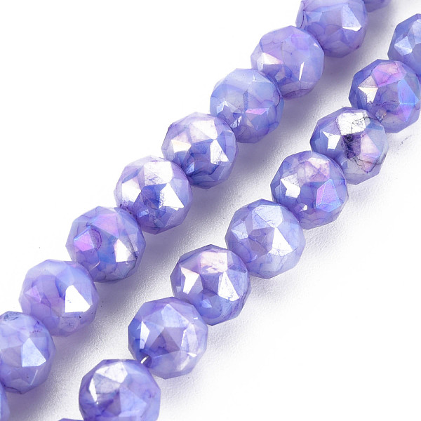 

PandaHall Electroplate Glass Beads Strands, Faceted, Round, Medium Slate Blue, 7.5x8mm, Hole: 1.2mm, about 50pcs/strand, 14.76 inch(37.5cm)...