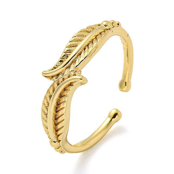 

PandaHall Rack Plating Brass Leaf Open Cuff Rings for Women, Long-Lasting Plated, Cadmium Free & Lead Free, Real 18K Gold Plated, 7mm...