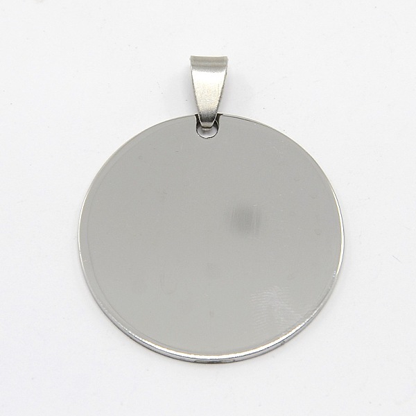 

PandaHall DIY Materials 201 Stainless Steel Flat Round Hand Stamping Blank Tag Pendants, Stainless Steel Color, 43x36x1mm, Hole: 9x4mm 201...