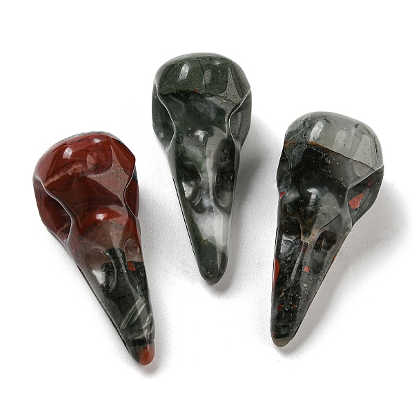 

PandaHall Natural African Bloodstone Pendants, Bird Head Skull Charms, 47~49x20~22x20~22mm, Hole: 2~2.5mm Bloodstone Bird