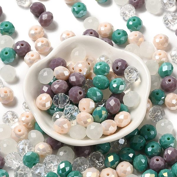 

PandaHall Glass Beads, Faceted, Rondelle, Thistle, 10x8mm, Hole: 1mm, about 560pcs/500g Glass Rondelle Purple