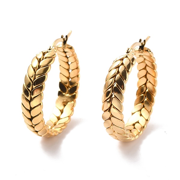 

PandaHall Vacuum Plating 201 Stainless Steel Leaf Wrap Hoop Earrings with 304 Stainless Steel Pin for Women, Golden, 33.5x30x7mm, Pin: 0.7mm...
