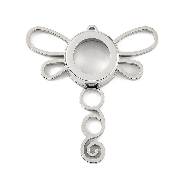 

PandaHall 304 Stainless Stee Locket Big Pendants, with Glass, Dragonfly Charm, Stainless Steel Color, 50x47.5x10.5mm, Hole: 2.2mm 304...