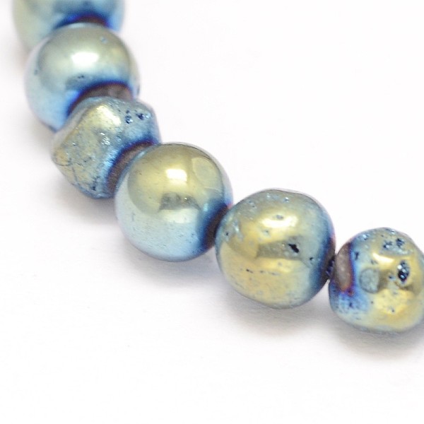 

PandaHall Round Electroplate Natural Quartz Crystal Bead Strands, Green Plated, 6~7mm, Hole: 1mm, about 68pcs/strand, 14.96 inch Quartz...