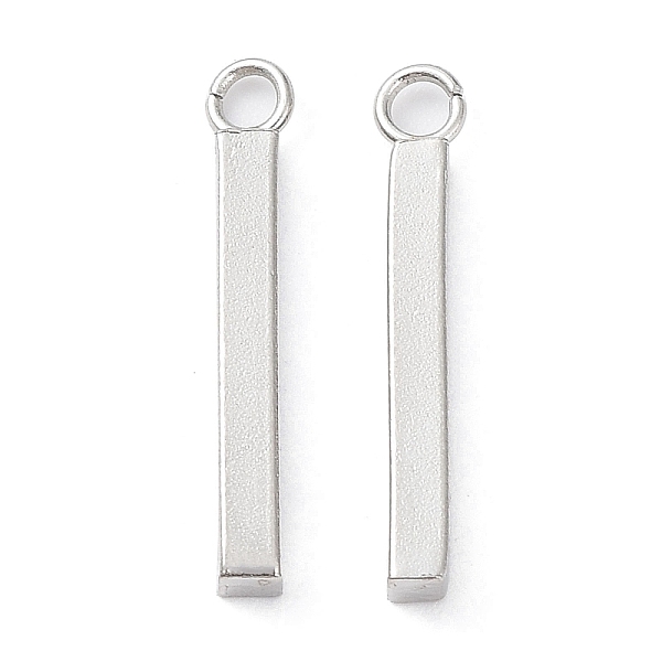 

PandaHall 304 Stainless Steel Pendants, Bar Charm, Stainless Steel Color, 17.5x2x2mm, Hole: 1.6mm 304 Stainless Steel Others
